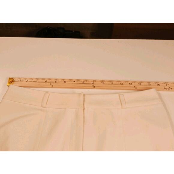 J. Mclaughlin Dress Pants Womens Size 6 High Rise Flat Front Wide Leg Ivory FLAW - Picture 8 of 15